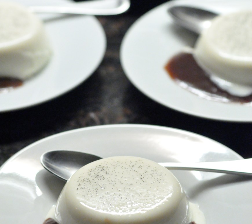 Panna Cotta with Cranberry Coulis